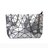 PU Geometric Diamond Lattice Single Shoulder Chain Bag For Women