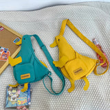 Cute Duck Canvas Bag Girls Messenger Shoulder Bag Funny Cartoon Chest Bags For Women