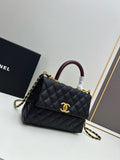 Coco Handle Black Quilted Handbag