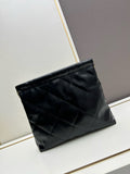 Black quilted chain tote bag
