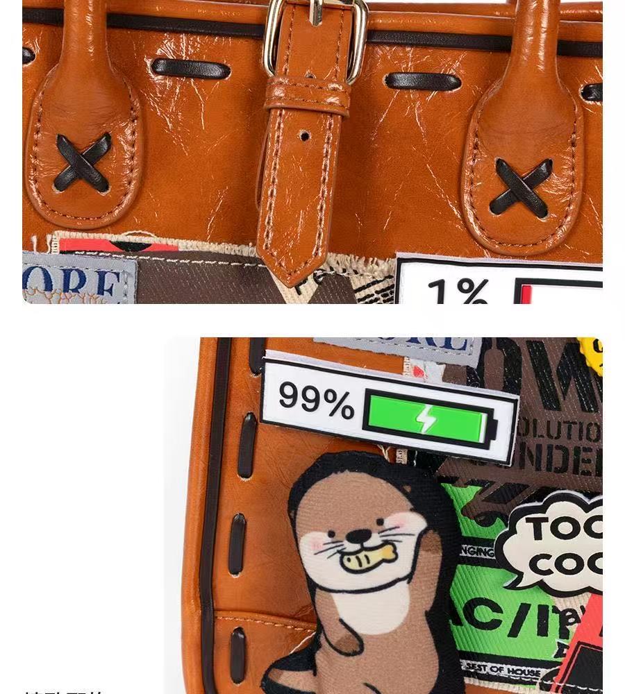 Fighting Godzilla designer original handbag