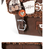 Bear makes coffee designer original shoulder bag