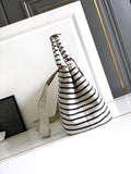 Striped canvas tote bag