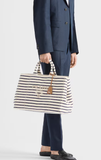 Striped canvas tote bag