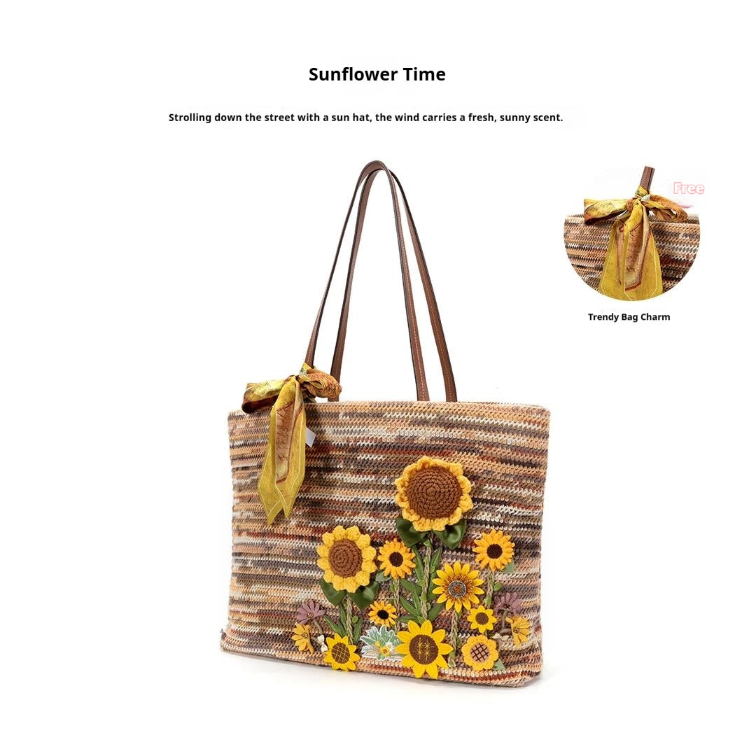 Sunflower Time designer original shoulder bag
