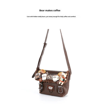 Bear makes coffee designer original shoulder bag