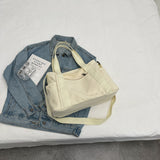 Large Capacity Shoulder Canvas Solid Color Bag For Women