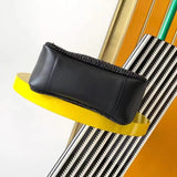 LE 37 woven raffia and vegetable-tanned leather bag