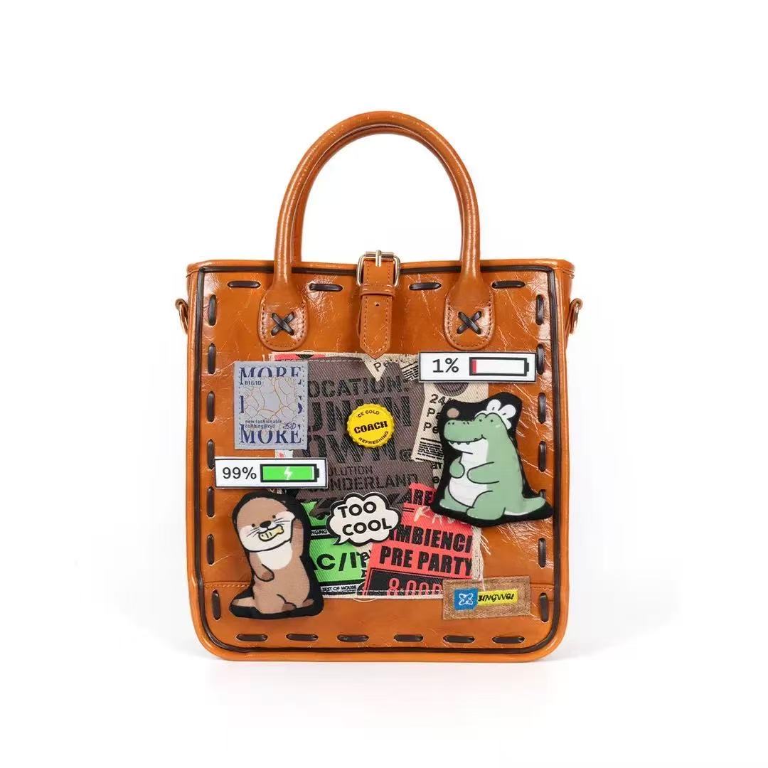 Fighting Godzilla designer original handbag