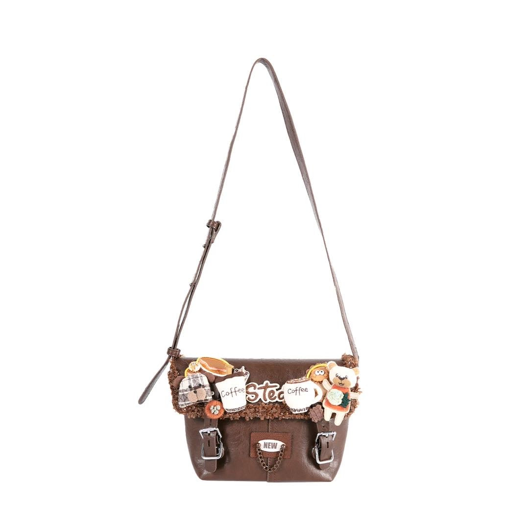 Bear makes coffee designer original shoulder bag