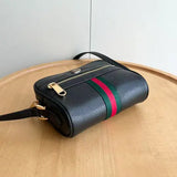 Ophidia series small black leather shoulder bag