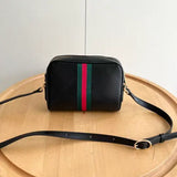 Ophidia series small black leather shoulder bag