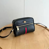 Ophidia series small black leather shoulder bag