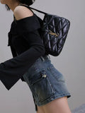 black gold buckle LE 57 series quilted underarm bag