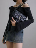black gold buckle LE 57 series quilted underarm bag