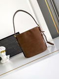 suede bucket bag