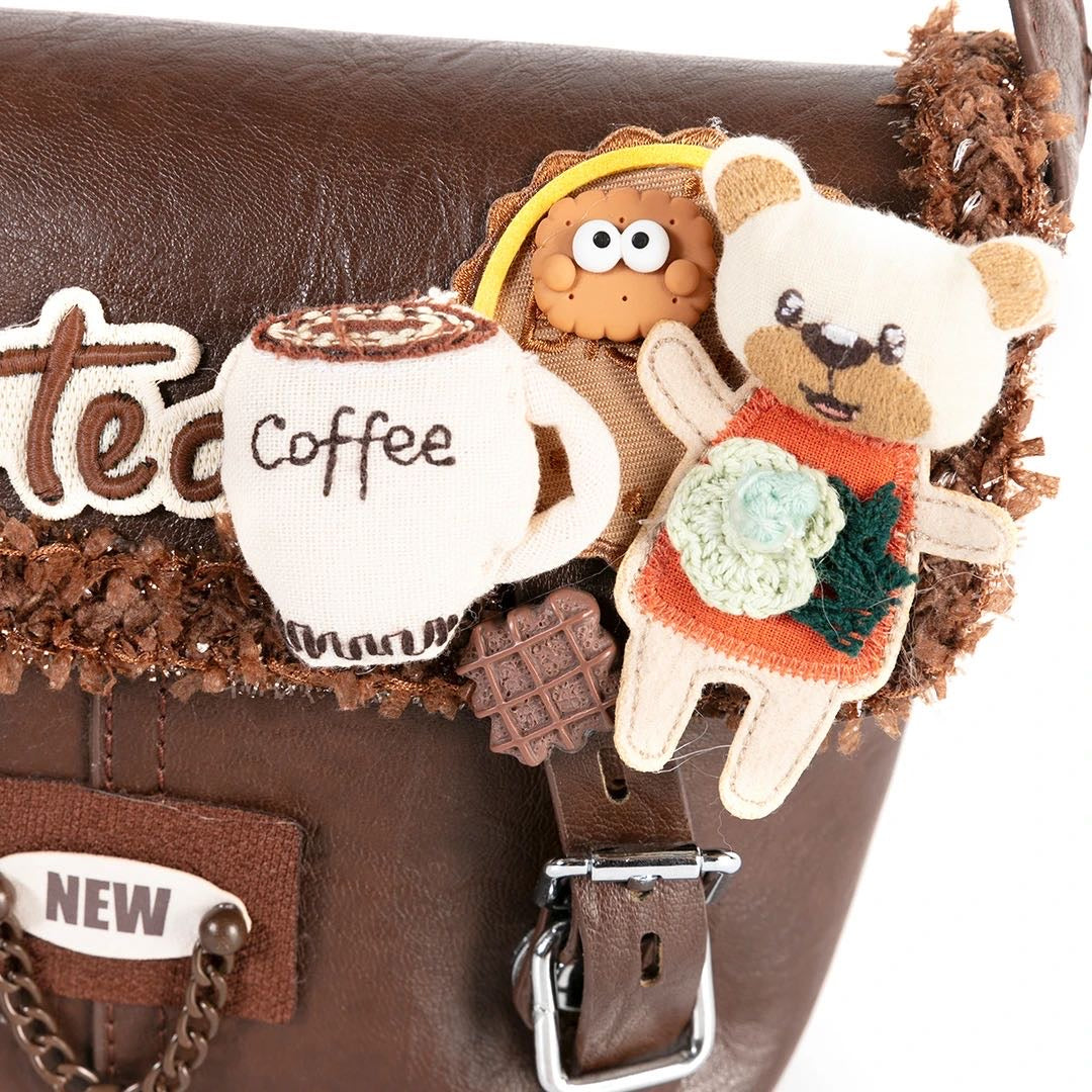 Bear makes coffee designer original shoulder bag