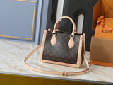 monogram color-blocked lock handbag series