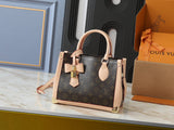 monogram color-blocked lock handbag series
