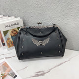 Solid Color Wings Retro Messenger Bag For Women