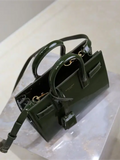 Green patent leather handbag from the Saint Laurent Sac De Jour collection