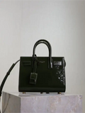 Green patent leather handbag from the Saint Laurent Sac De Jour collection