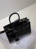 Saint Laurent Sac De Jour black patent leather handbag