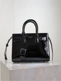 Saint Laurent Sac De Jour black patent leather handbag