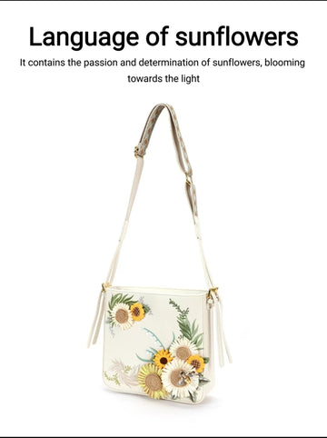 Language of sunflowers designer original shoulder bag
